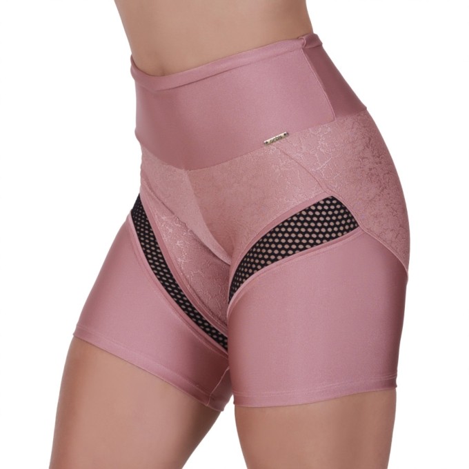 Bermuda Meia Coxa Fitness Recortes Em Tela E Cirrê