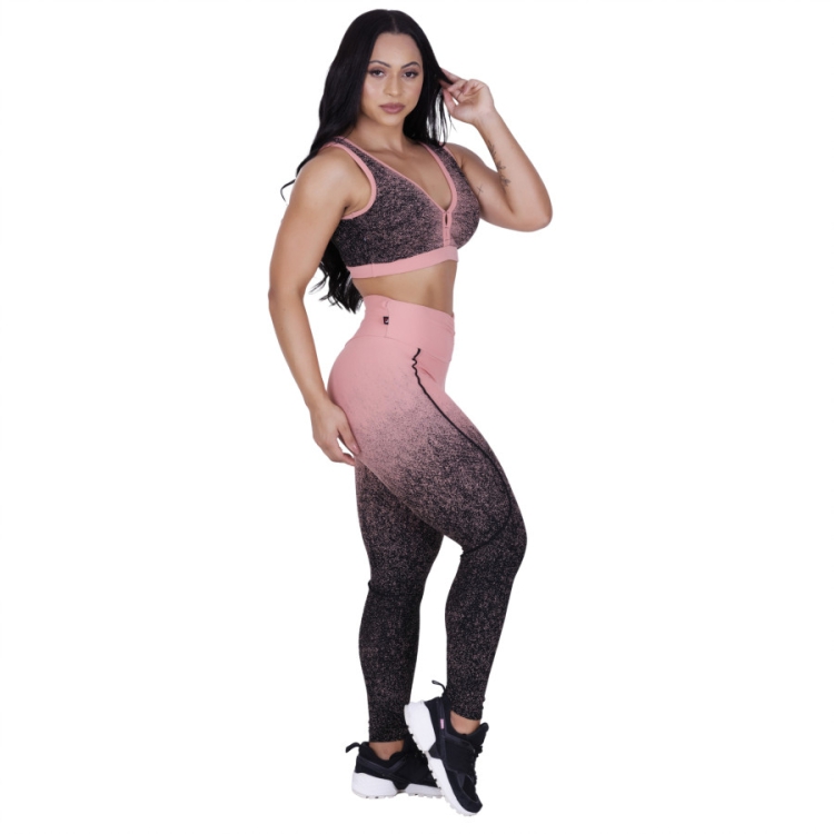 Conjunto Fitness Legg Empina Bumbum + Top Decote Bojo