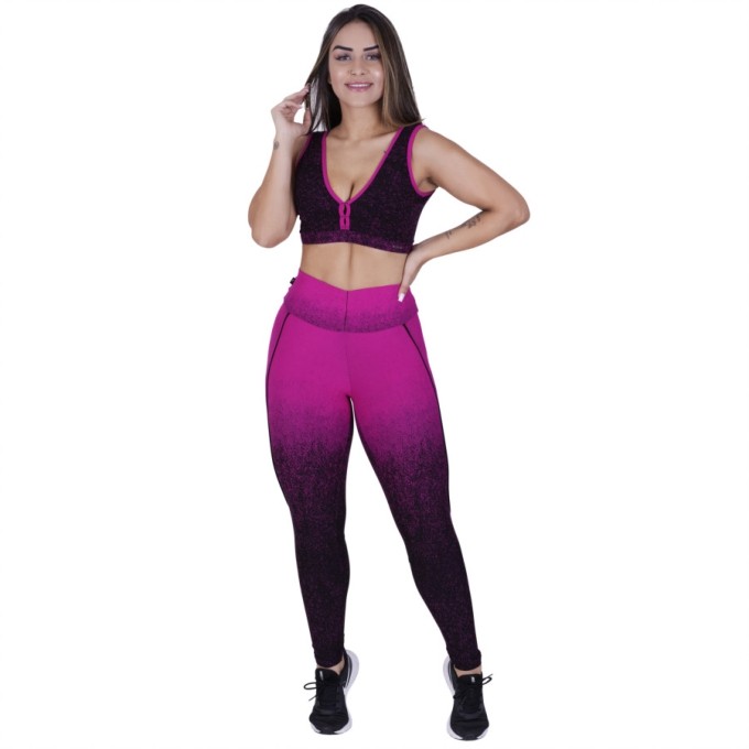 Legging Fitness Feminina Empina Bumbum Degrade Poliamida