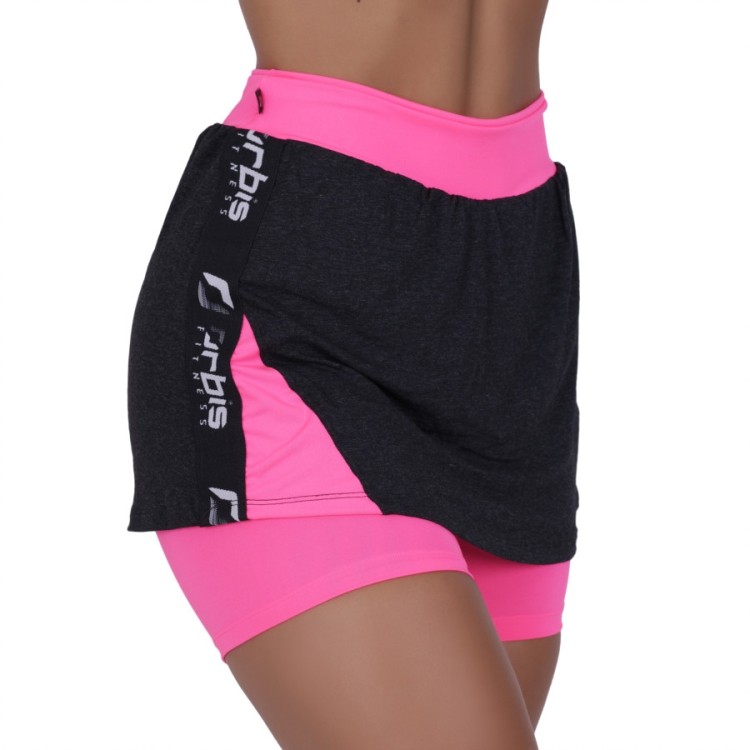 Short Saia Curto Fitness Feminino Cós Alto Poliamida
