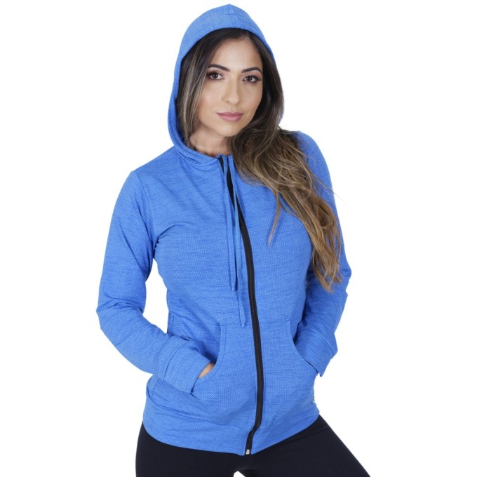 Casaco Feminino Fitness Esportivo Dry Aero Capuz e Bolso
