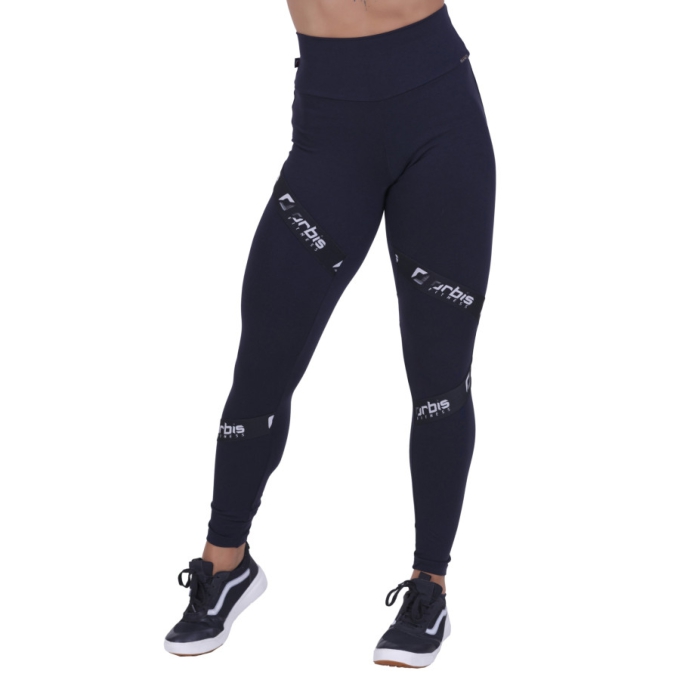 Calça Legging Feminina Preta Com Elástico Personalizado Orbis