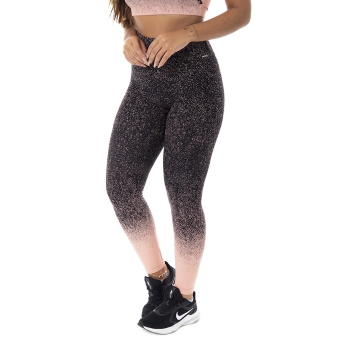 Calça Legging Fitness Cintura Alta Jacquard Degrade