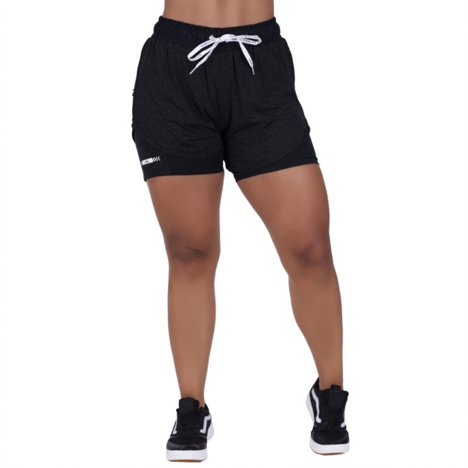 Short de Corrida Short Interno Com Bolso Cadarço Orbis
