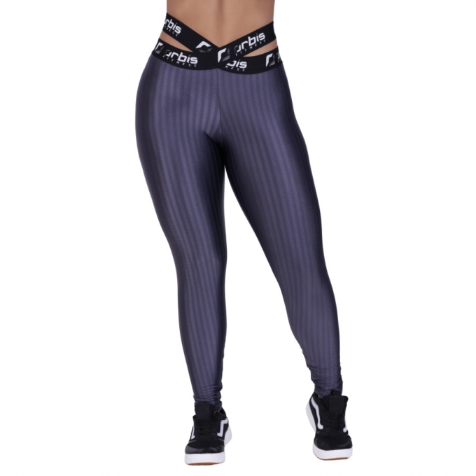 Calça Legging Fitness Cós Elástico Transpasse Cirrê