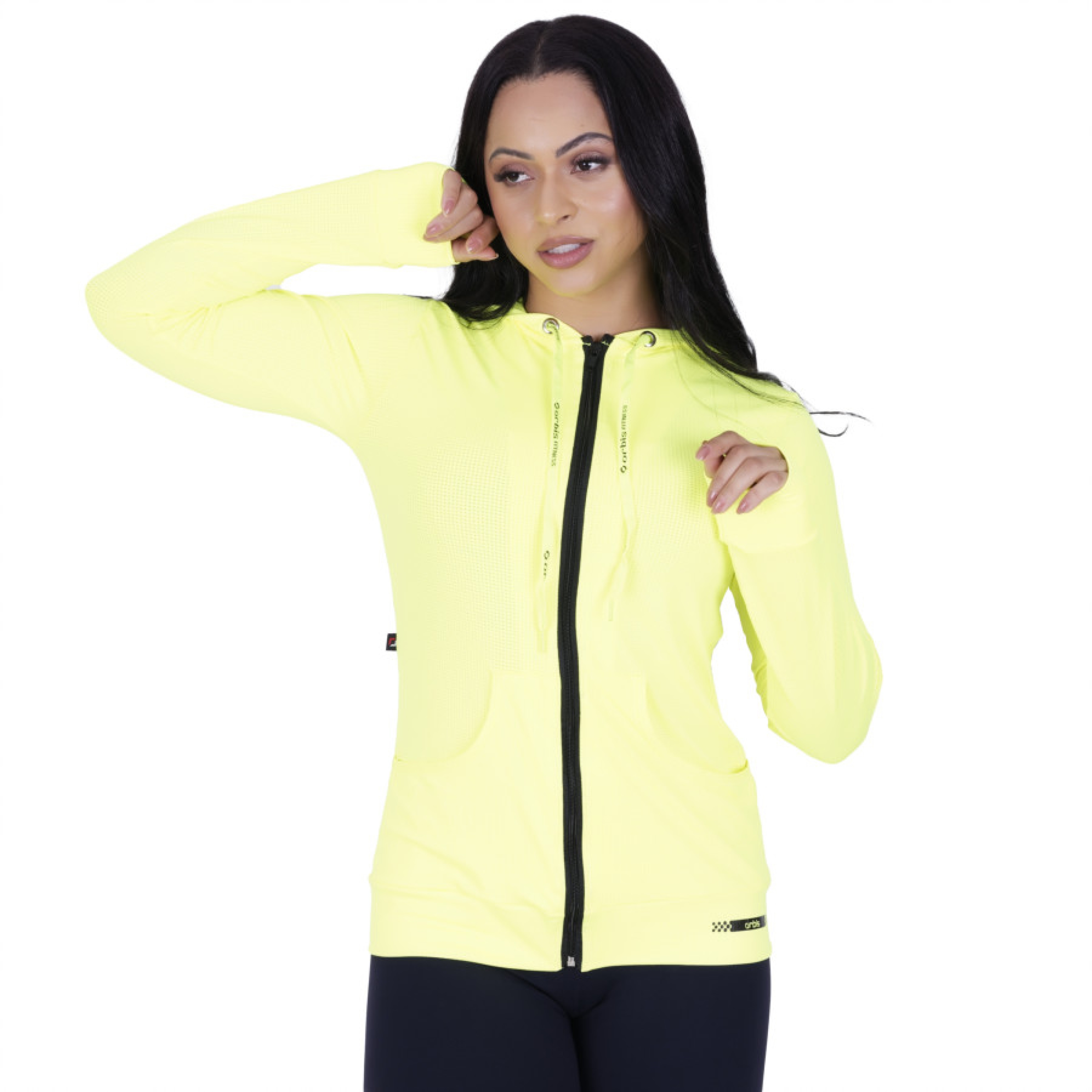 Casaco Feminino Fitness Esportivo Dry Aero Capuz e Bolso Orbis
